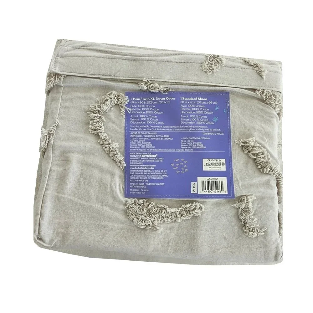new Wild Sage Corinna 2-pc Cotton TWIN XL Dorm Duvet Cover Set - LUNAR ROCK GRAY